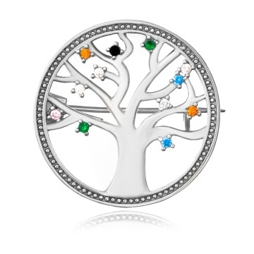 Brosa din argint 925 cu cristale multicolore Tree of Life