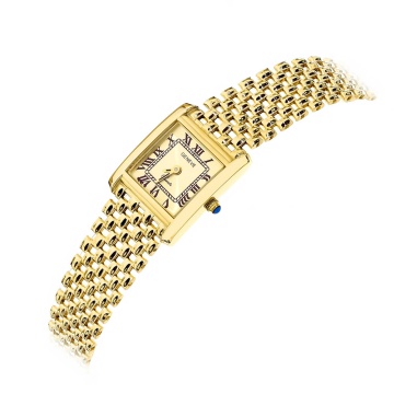 Ceas Aur 14K Cu Cadran Pătrat – Eleganță Atemporală