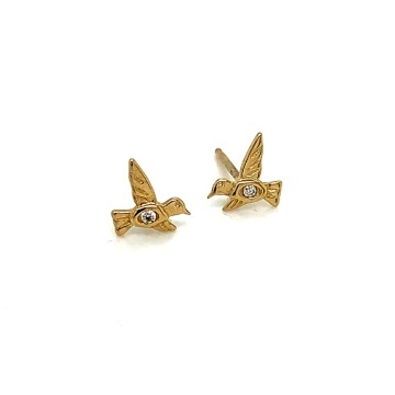 Cercei Aur 14K Colibri cu Zirconiu