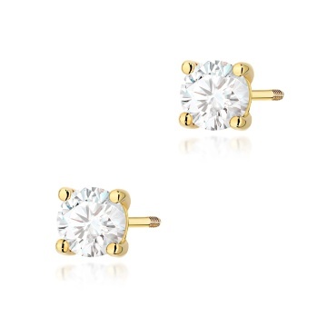 Cercei Aur 14K cu Diamant de Laborator 0.70 ct Filet cu Protectie