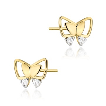 Cercei Aur 14K cu Diamante Naturale 0.08 ct