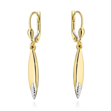 Cercei Aur 14k cu Model Ajurat in Doua Culori
