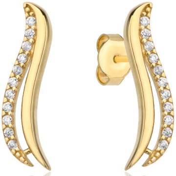 Cercei Aur 14k cu Zirconii Albe