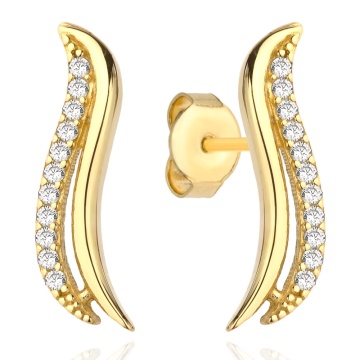 Cercei Aur 14k cu Zirconii Albe