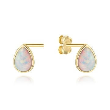 Cercei Aur 14K Model Lacrimă cu Opal