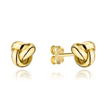 Cercei Aur 14K Nod Neted - Eleganță Simplă și Rafinată