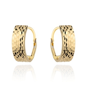 Cercei Aur 14K Rectangulari, Finisați cu Detalii Rafinate