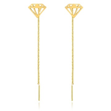 Cercei Diamondy din AUR 14K cu lănțișor