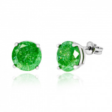 Cercei din argint 925 cu Quartz Verde