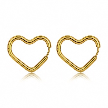 Cercei Hearts din inox placat cu aur 18K, model tip Congo