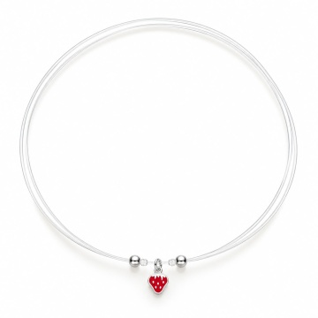 Choker reglabil fir transparent - Strawberry Red din Argint 925