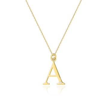 Colier Aur 14K cu Diamant Natural 0.01 ct