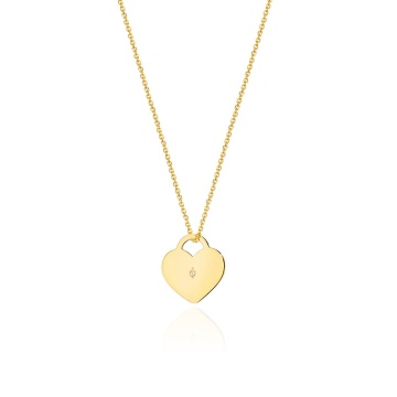 Colier Aur 14K cu Diamant Natural 0.01 ct