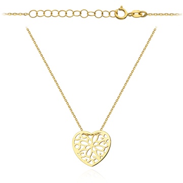 Colier Aur 14k cu Inimioara Ajurata