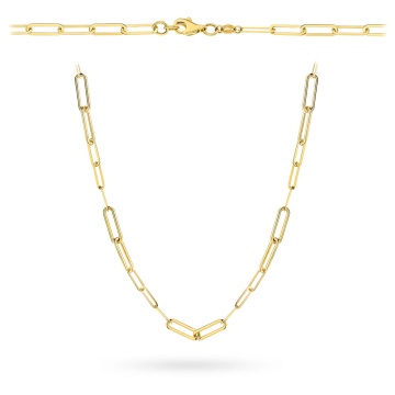 Colier Aur Galben Elegant Cu Verigi Ovale Mixte