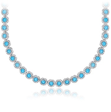 Colier din argint 925 cu cristale Angel Collection - Light Blue Edition