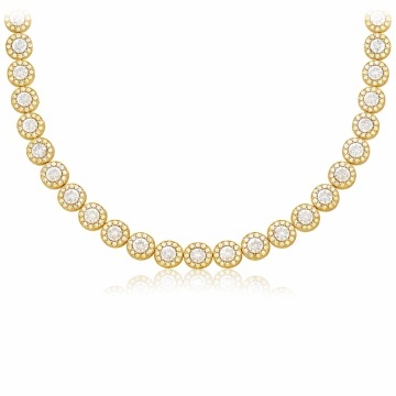 Colier din argint 925 placat cu aur , cu cristale, Angel Collection Premium