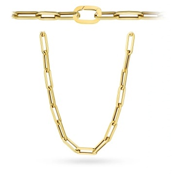 Colier Din Aur 14K Cu Zale Lungi Și Închizătoare Ovală