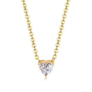 Colier Heartsio Crystal din Inox placat cu AUR