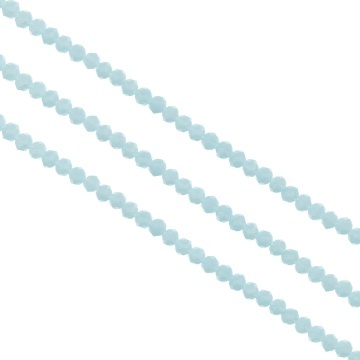 Cristale rondele fațetate de 4 mm - șirag aprox 130 bucăți - bleu deschis opalescent