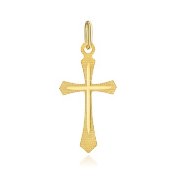 Cruciuliță Aur 14K Zdobită cu Gravură Fină