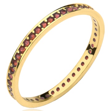 Inel Aur 14k cu Cristale Rosii