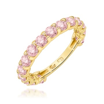 Inel Aur 14K cu Diamante Roz de Laborator 1.50 ct