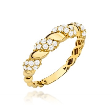 Inel Aur 14K Împletit cu Zirconii