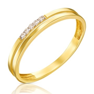 Inel dublu de aur cu zirconiu cubic. 333 3/1661