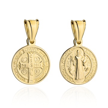 Medalion Aur 14K Sfântul Benedict - Design Elegant