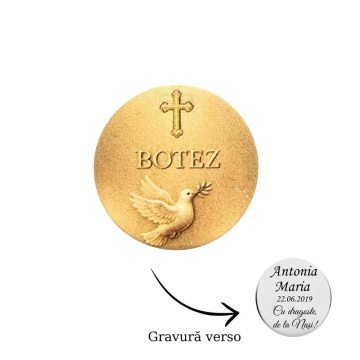 Monedă Argint Kolorino pentru Botez – Gold Edition