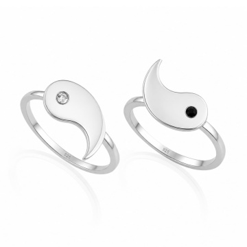 Set 2 inele din Argint 925 Yin & Yang
