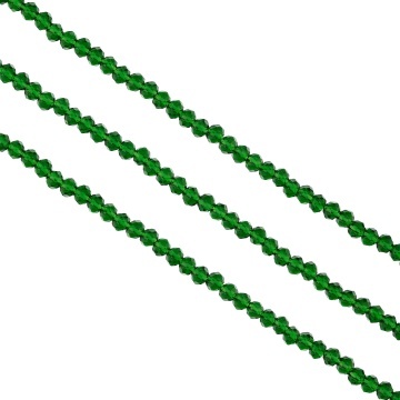 Șirag cristale rondele 3mm - Verde Smarald transparent