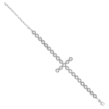 Bratara din argint 925 cu cristale Angel Cross Collection
