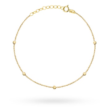 Brățară Glezna Aur 14K cu Bilute