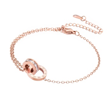Bratara pentru picior Timeless din Inox placata cu AUR 18K Roze