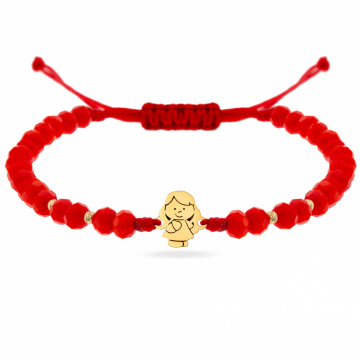 Bratara snur si fetita din aur 14k + bilute