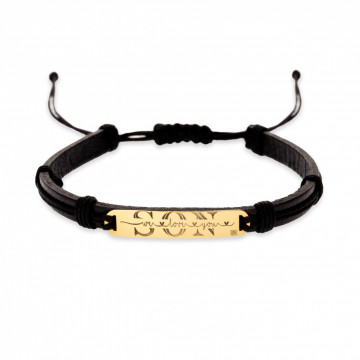 Bratara Son we love you din AUR 14K si Piele Naturală