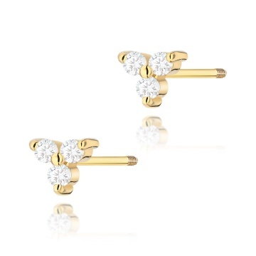 Cercei Aur 14K cu Diamante Naturale 0.09 ct Filet cu Protectie