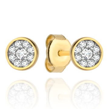 Cercei Aur 14k cu Zirconii Albe