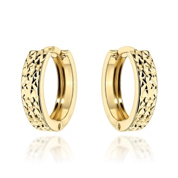 Cercei Aur 14K Rotunzi Diamentați