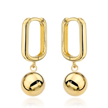 Cercei Aur 14K Rotunzi, Suspendati - Eleganță Simplă