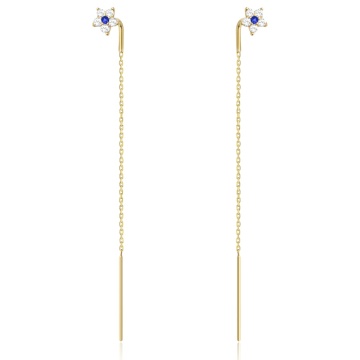 Cercei Fir Aur 14k cu Floare si Zirconii