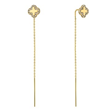 Cercei Fir Aur 14k cu Trifoi