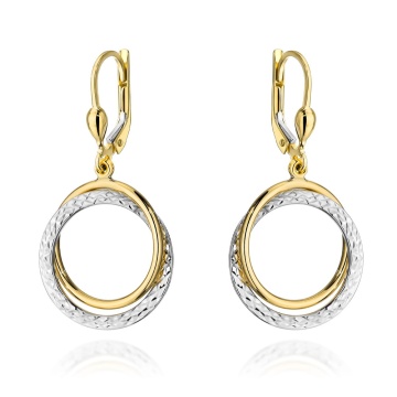 Cercei Ovali cu Model din Aur 14K