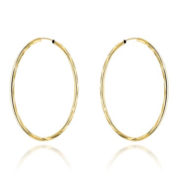 Cercei Rotunzi Super Ușori din Aur 14K (6cm)