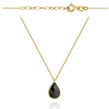 Colier Aur 14k cu Cristal Negru