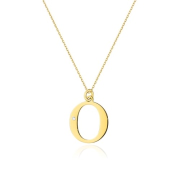 Colier Aur 14K cu Diamant Natural 0.01 ct
