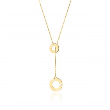 Colier Aur 14K cu Diamant Natural 0.01 ct