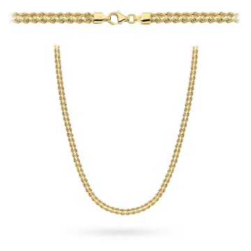Colier Elegant Din Aur Galben 14K Cu Splot Korda Warkocz